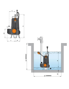 ELECTROBOMBA SUMERGIBLE PARA AGUAS SUCIAS AY - 1035 VXC MN AYERBE