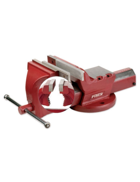 Tornillo de banco 100 mm para tubos con guía cuadrada PIHER
