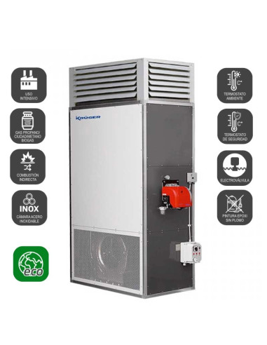 Calefactor gas natural 93 KW serie alto rendimiento intensivo ODIN110GAS KRUGER