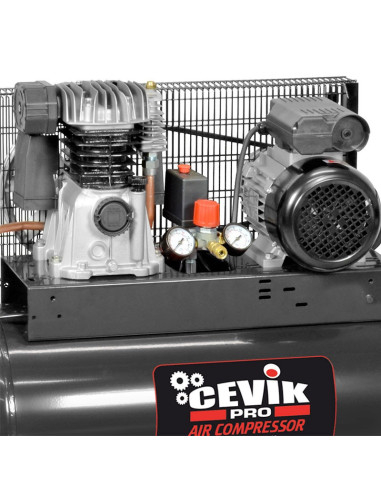 Compresor 3 HP 100 litros de transmisión correas PRO100-3MF CEVIK CEVIK - 2