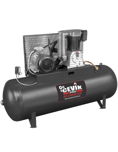 Compresor de aire Industrial 10 HP 500 litros trifásico de transmisión correas PRO500/10TF CEVIK