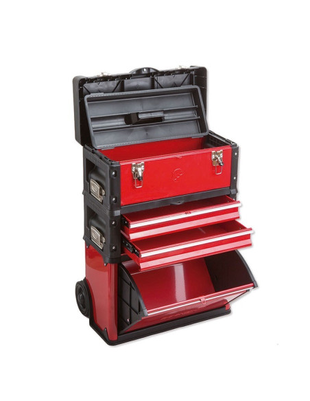Trolley de chapa metálica con tres módulos 02 DOGHER TOOLS