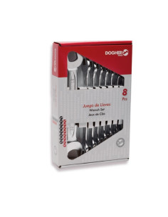 Caja 8 llaves fijas doble boca abierta CrV DOGHER TOOLS