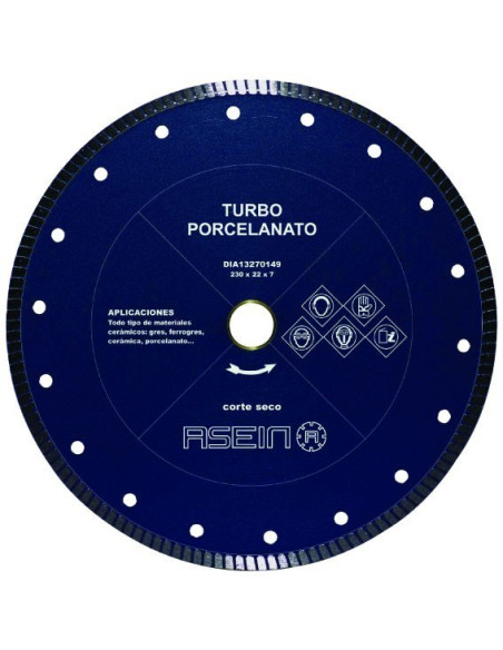 Disco de diamante turbo porcelánico