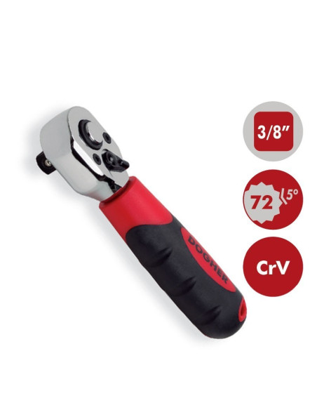 Llave de carraca corta CrV 3/8" 72 dientes DOGHER TOOLS
