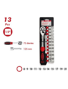 Juego 13 Vasos Hexagonales 1/2 CrV DOGHER TOOLS