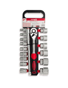 Juego 17 Vasos BiHexagonales 1/2" CrV 8-32 mm DOGHER TOOLS