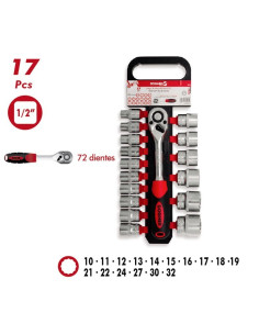 Juego 17 Vasos BiHexagonales 1/2" CrV 10-32 mm DOGHER TOOLS