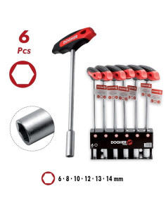 Juego 6 llaves T vaso Hexagonal CrV DOGHER TOOLS