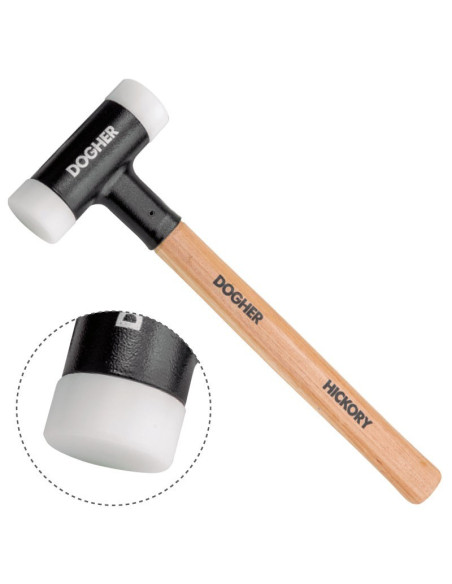 Mazas bocas nylon a presión antirrebote con mango de madera DOGHER TOOLS