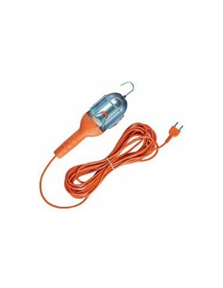 Lámpara de taller portátil metálica con reflector y 5 m de cable