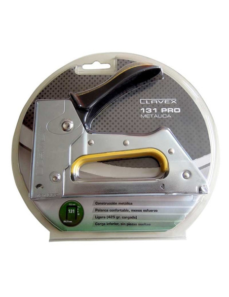 Grapadora manual metálica profesional Clavex PRO131 para grapas 131