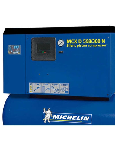 Compresor correas insonorizado 5,5 HP 625 l/min + secador MCXD598/300N MICHELIN
