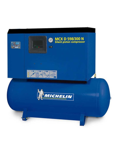 Compresor correas insonorizado 5,5 HP 625 l/min + secador MCXD598/300N MICHELIN