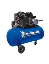 Compresor MICHELIN 3 HP 100 litros de transmisión correas VCX100
