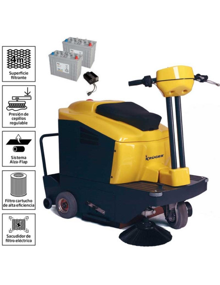 Barredora industrial a baterías 24 V hombre a bordo 11B650ET KRUGER