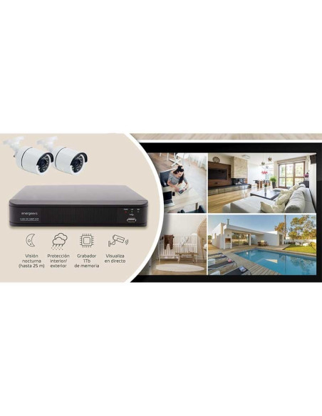 Sistema de video vigilancia CCTV Full HD 2 CAM CCTV001 Energeeks