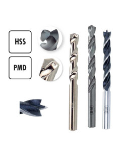 Juego de 18 brocas combinadas HSS, PMD y CV BLUE MASTER