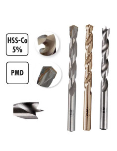 Juego profesional de 9 brocas combinadas HSS-CO, PMD y CVM BLUE MASTER